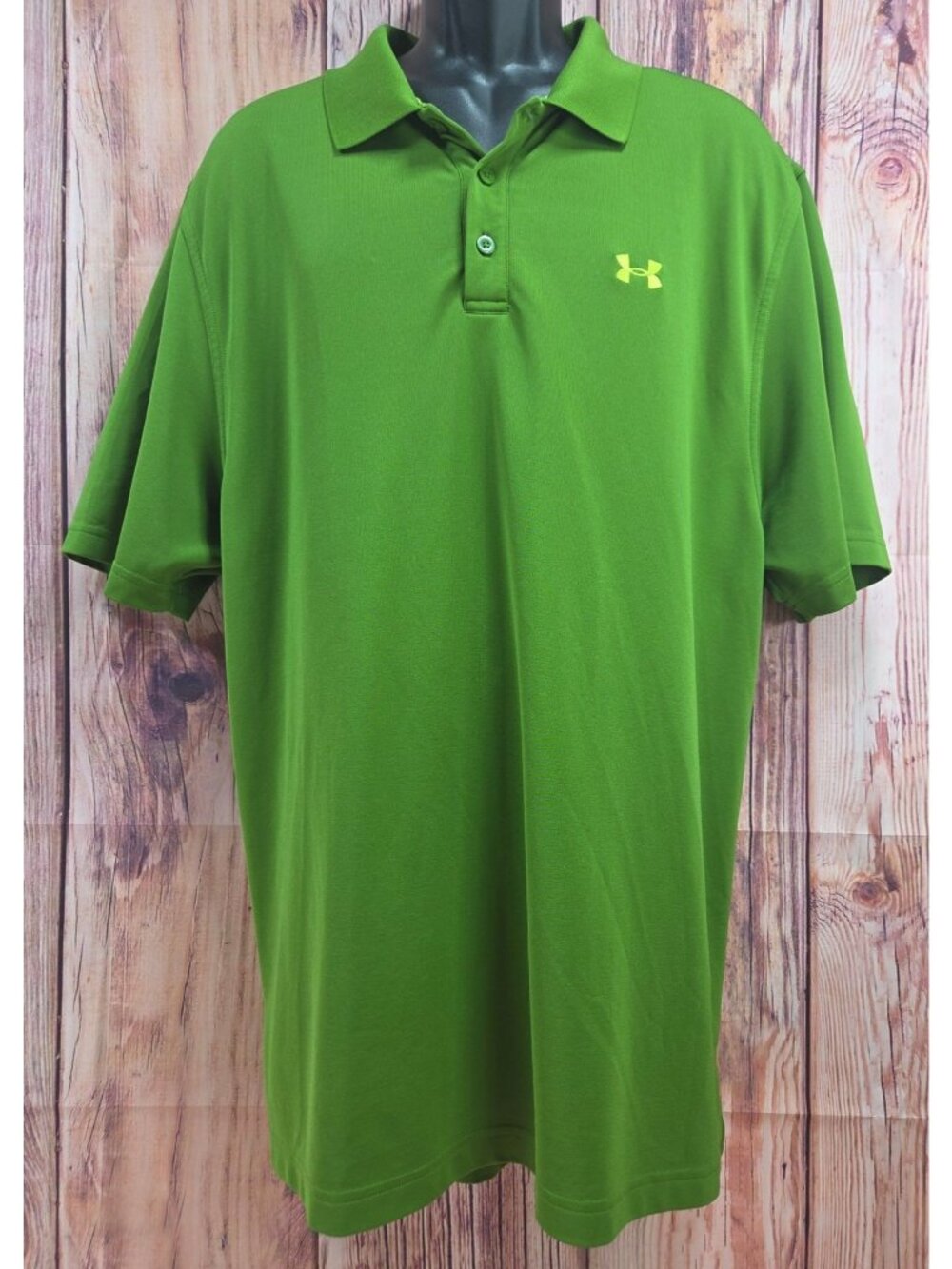 Under Armour Mens Loose HeatGear Green Polo 2XL